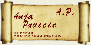 Anja Pavičić vizit kartica